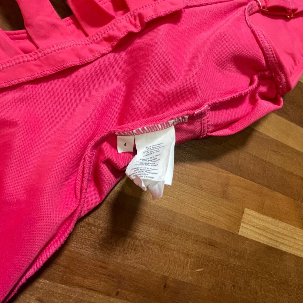 Bleu rod beattie Kore Low Neck Lace Down 1 peice swimsuit, Pink 4 - Picture 9 of 9